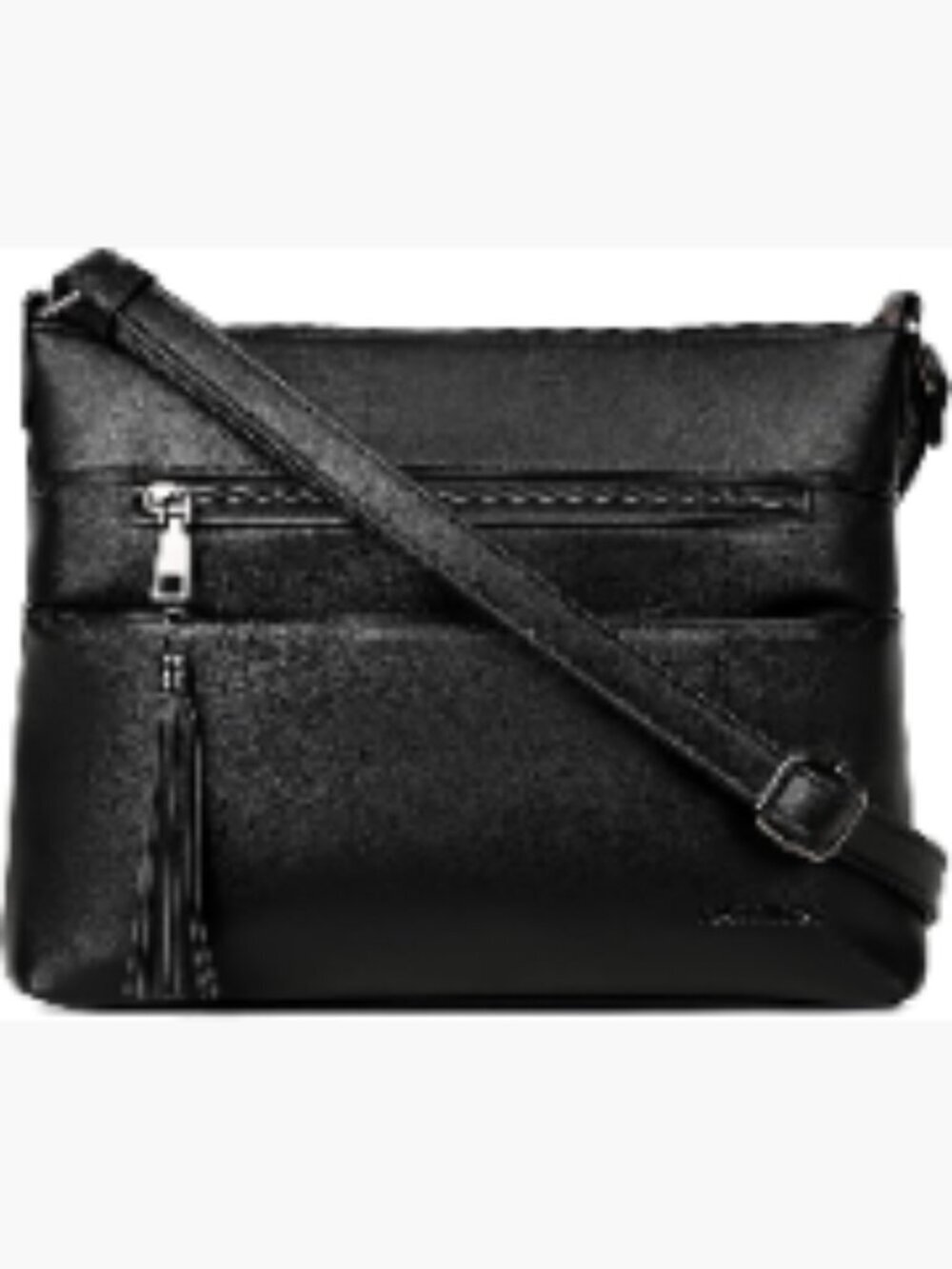 Medium Crossbody Bag with Tassel, Faux Leather, Lightweight Shoulder Purse for